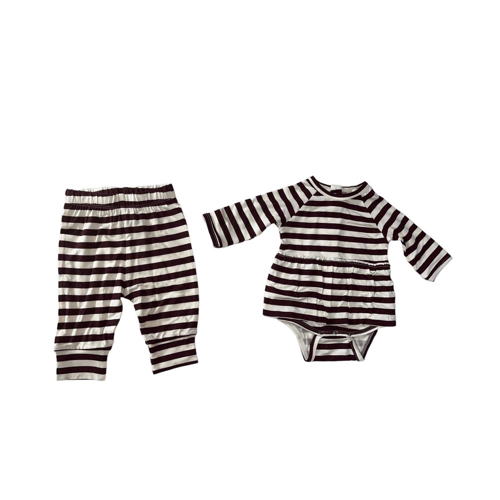 Larkspur Baby Company Bamboo Long Sleeve Skirted Bodysuit & Pants 0-3 Months NWT
